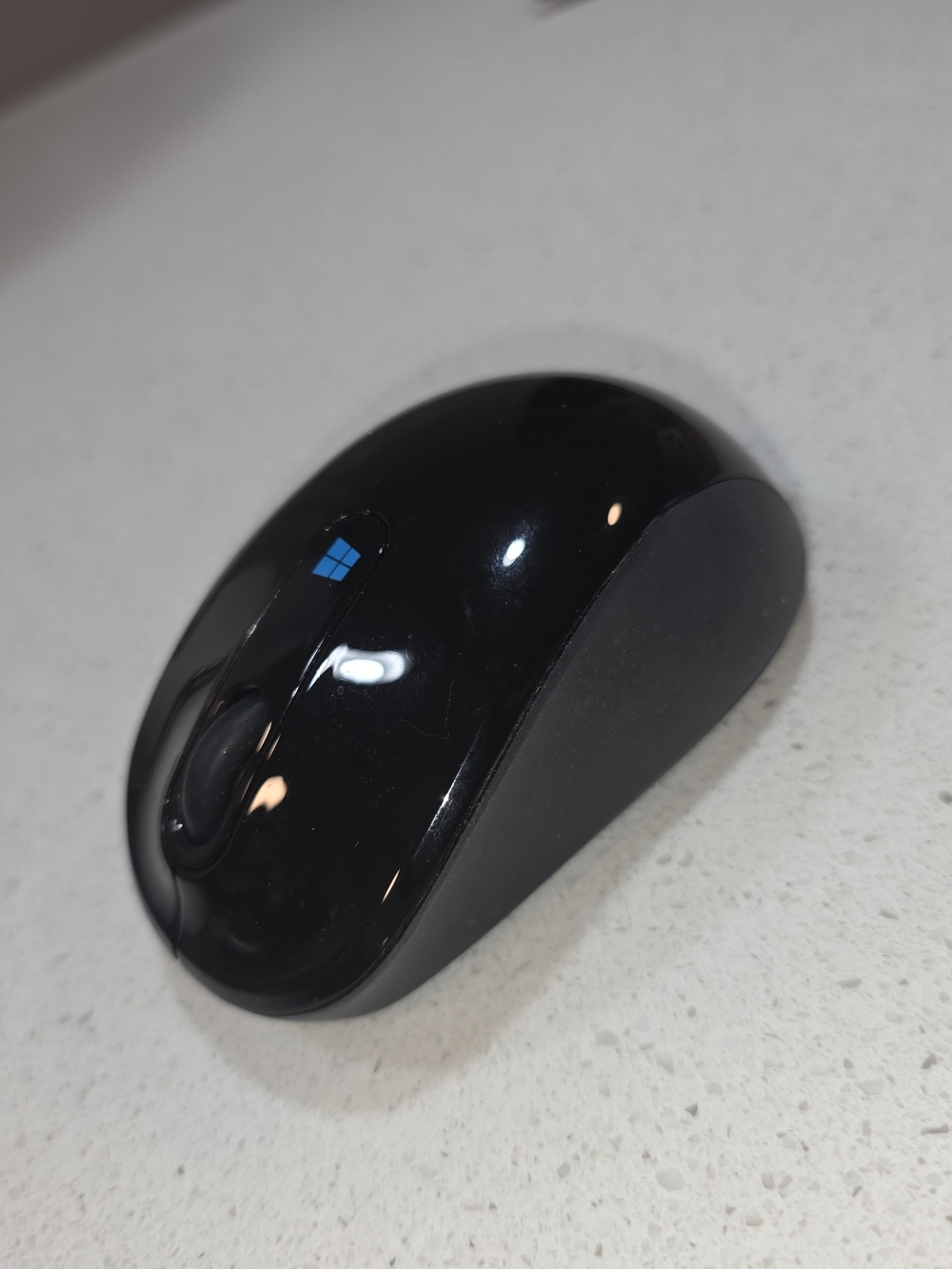Microsoft Black Wireless Mouse with Windows Logo